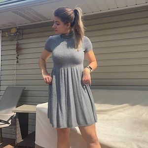 American Eagle Outfitters mock neck grey dress